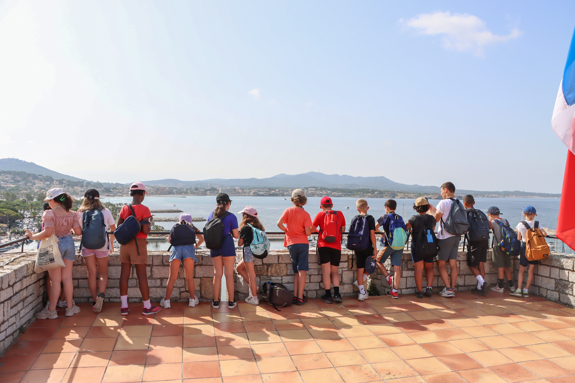 View from the summit with the children